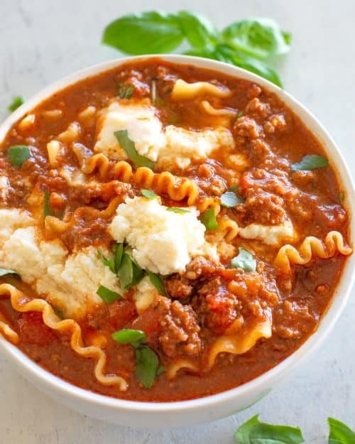 Lasagna soup