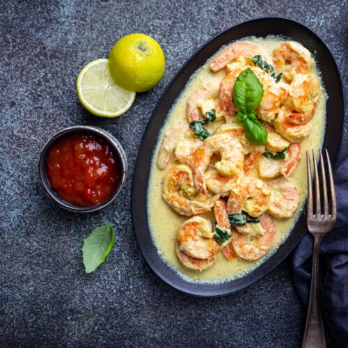 Shrimp saganaki